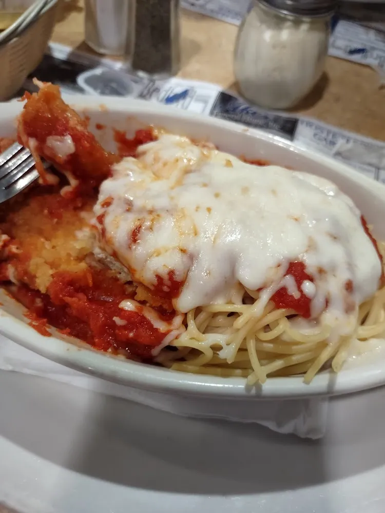 Chicken Parmigiana with Spaghetti