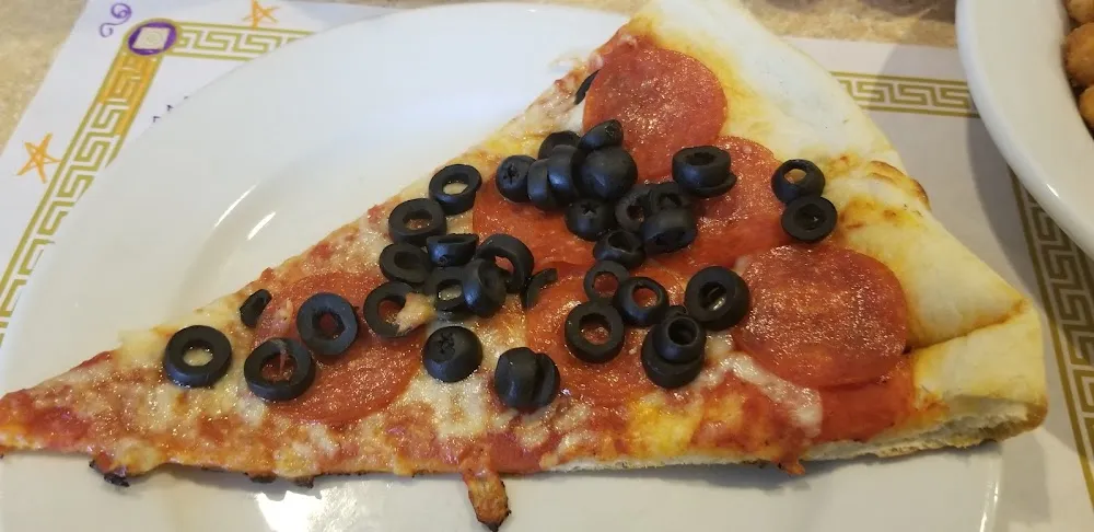 Pepperoni Pizza Slice Black Olives